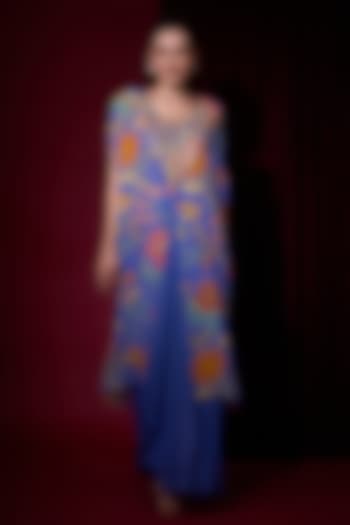 Lilac Crepe Printed Kaftan Set by Aayushi Maniar at Pernia's Pop Up Shop