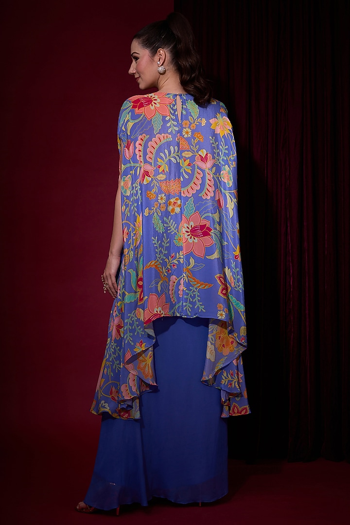 Lilac Crepe Printed Kaftan Set by Aayushi Maniar at Pernia's Pop Up Shop