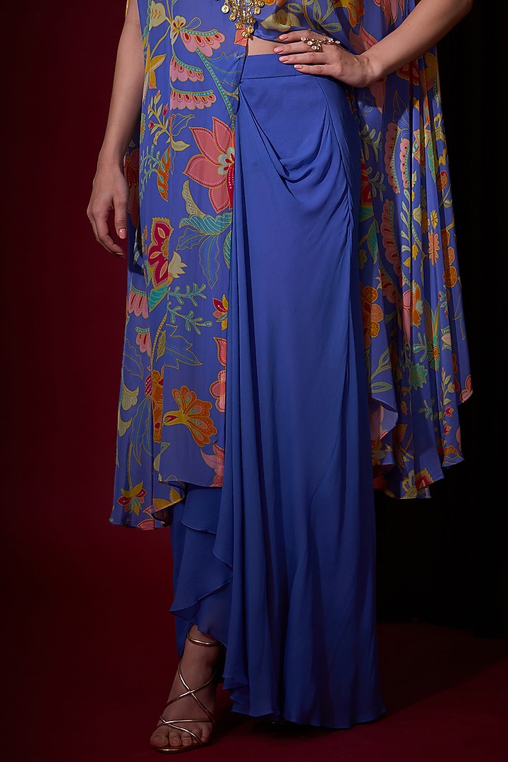Lilac Crepe Printed Kaftan Set by Aayushi Maniar at Pernia's Pop Up Shop
