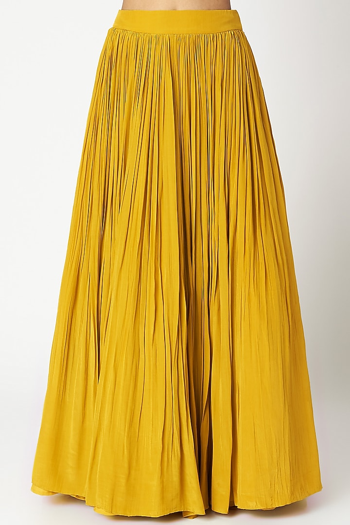 Aqua Blue & Mustard Yellow Embroidered Cape Set by Aayushi Maniar at Pernia's Pop Up Shop