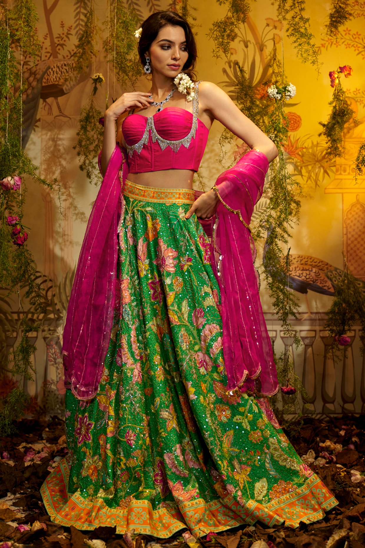 GREEN AND RED COMBINATION LEHENGA | Absolutely Stunning And … | Flickr