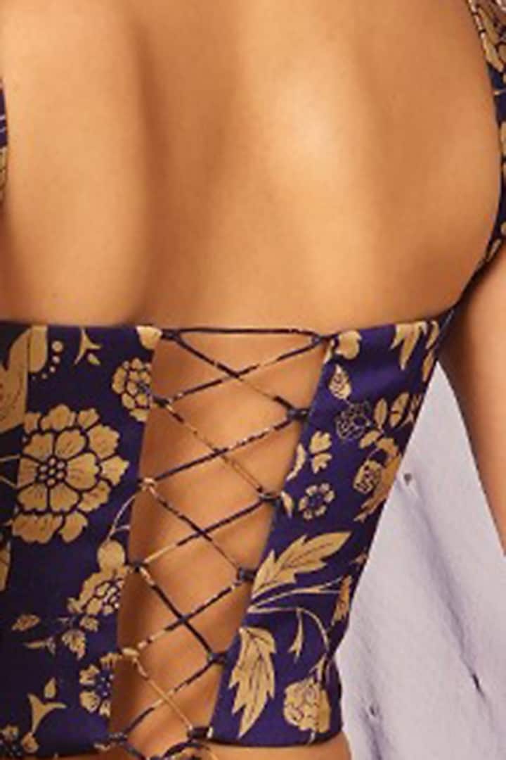 Purple Georgette Pant Set by Aayushi Maniar at Pernia's Pop Up Shop