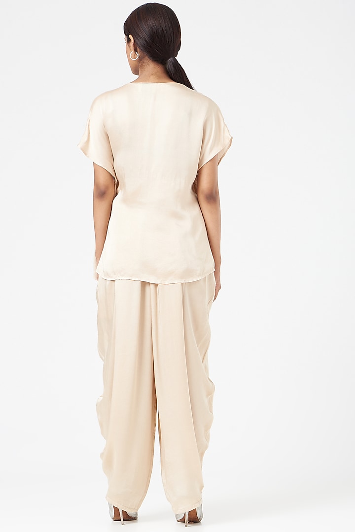Beige Modal Co-Ord Set by Angry Owl at Pernia's Pop Up Shop