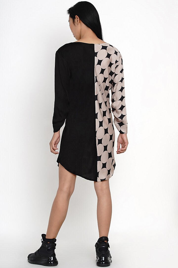 Beige & Black Modal Summer Dress by Angry Owl at Pernia's Pop Up Shop