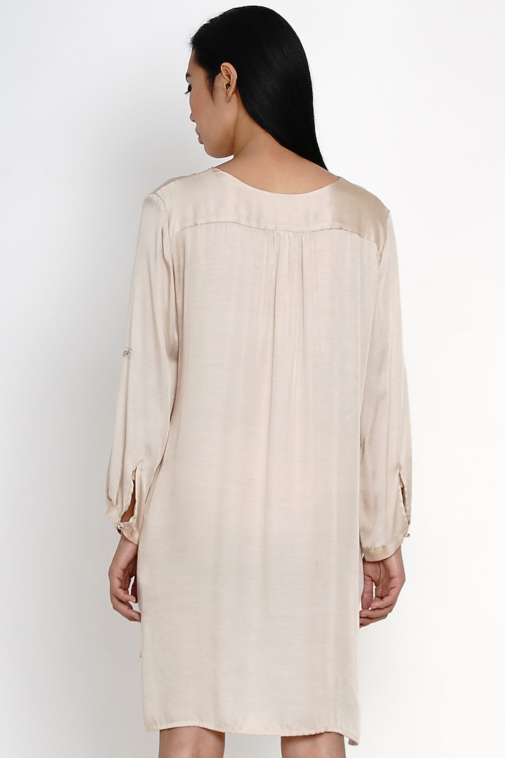 Beige Modal High-Low Summer Dress by Angry Owl at Pernia's Pop Up Shop