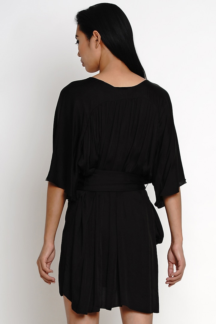 Black Modal Mini Summer Dress by Angry Owl at Pernia's Pop Up Shop