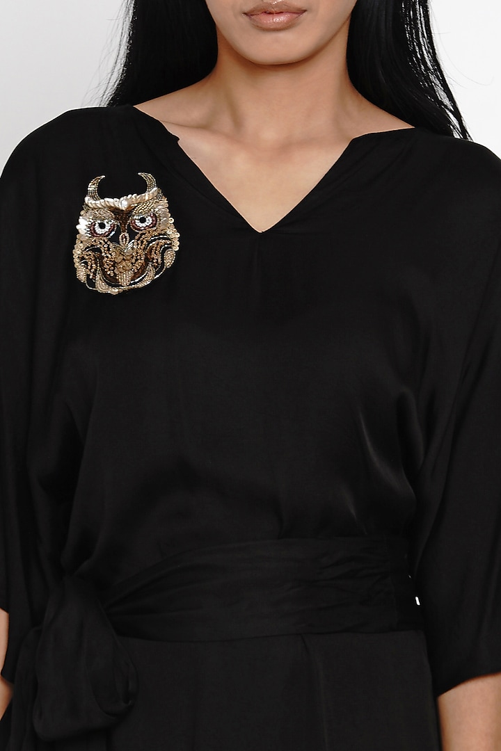 Black Modal Mini Summer Dress by Angry Owl at Pernia's Pop Up Shop