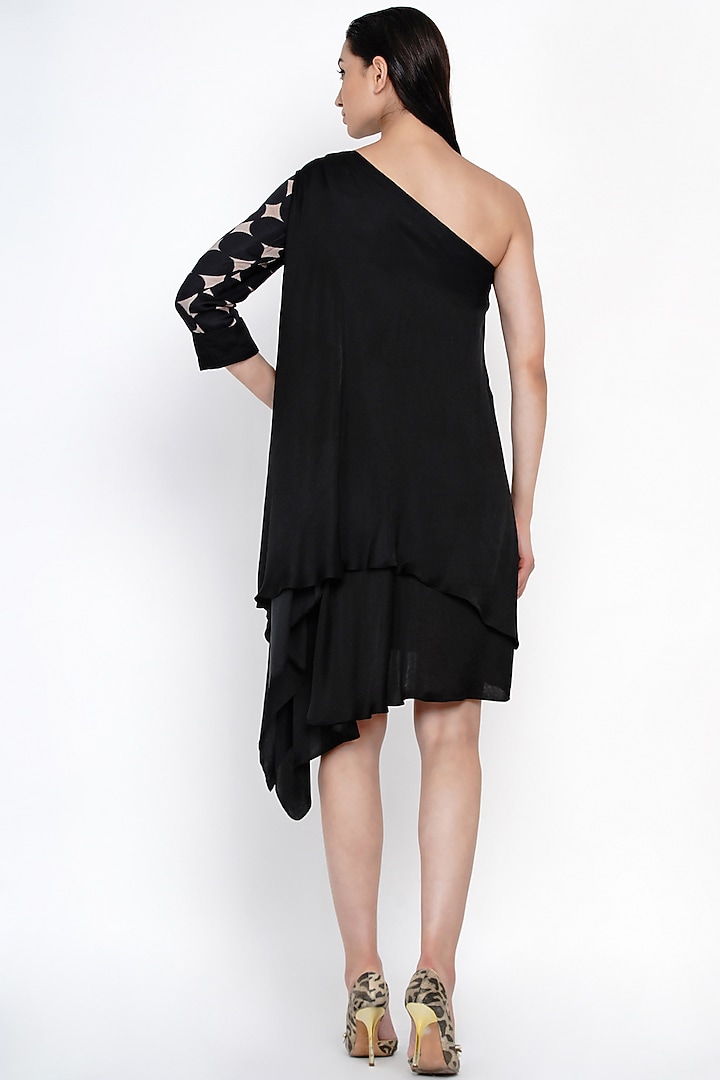 Black Modal One Shoulder Summer Dress by Angry Owl at Pernia's Pop Up Shop