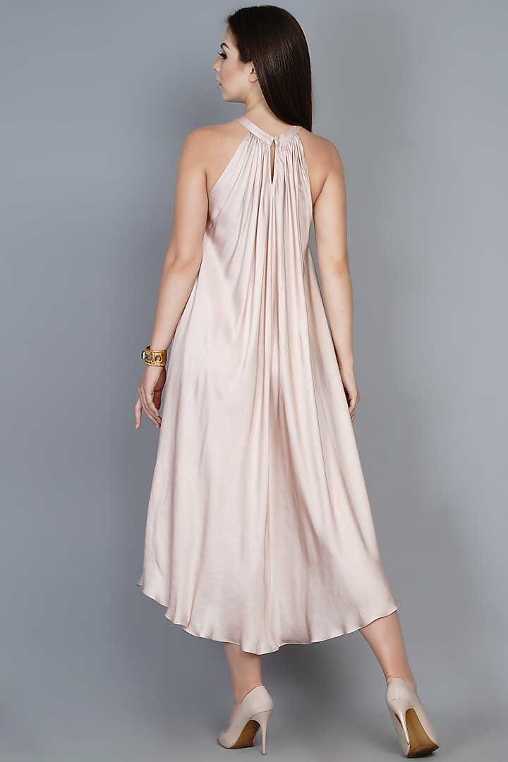 Nude Pink Modal Halter Neck Summer Dress by Angry Owl at Pernia's Pop Up Shop