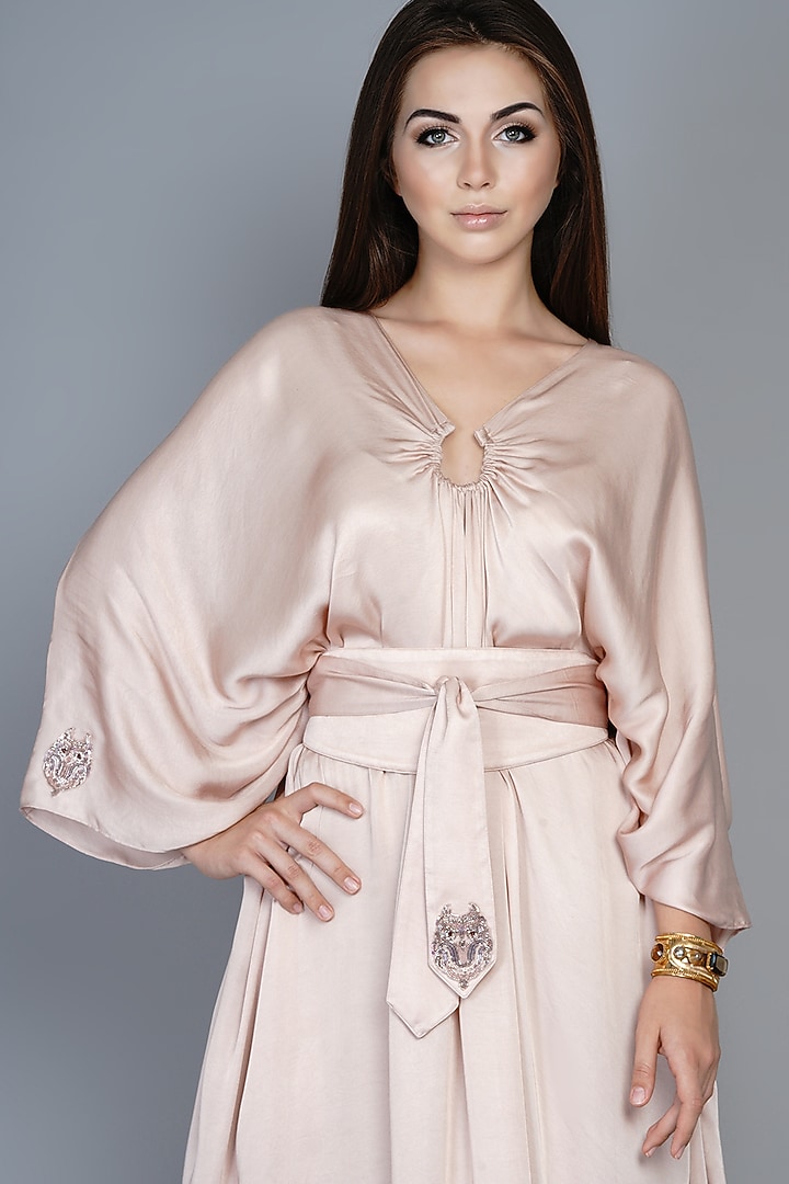 Pink Modal Kaftan Summer Dress With Belt by Angry Owl at Pernia's Pop Up Shop