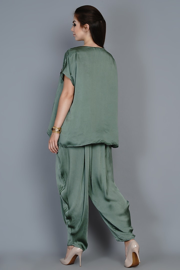 Green Embroidered Pant Set by Angry Owl at Pernia's Pop Up Shop