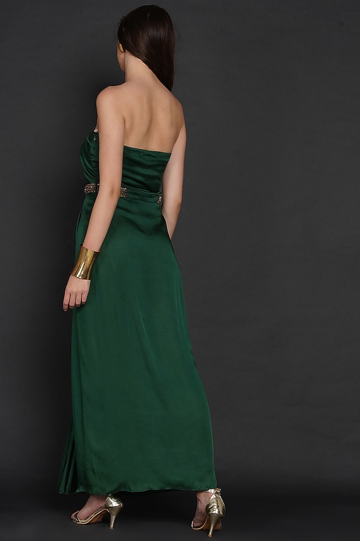 Emerald Green Embellished Vacation Dress by Angry Owl at Pernia's Pop Up Shop