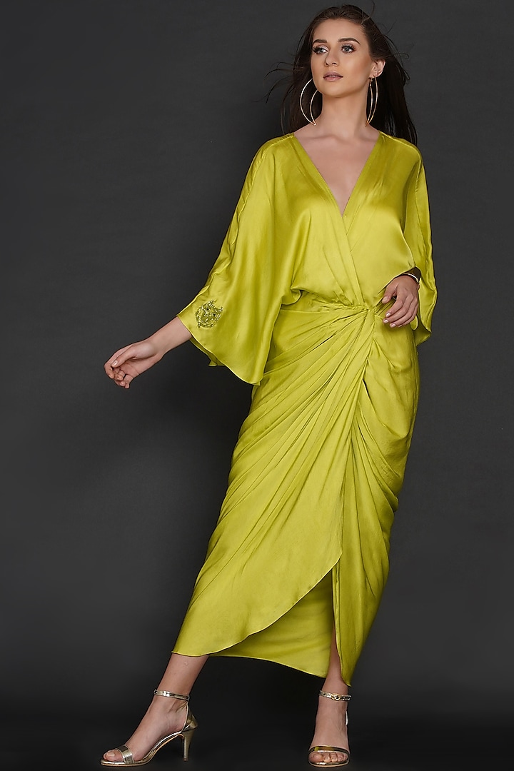 Lime Green Modal Dress by Angry Owl