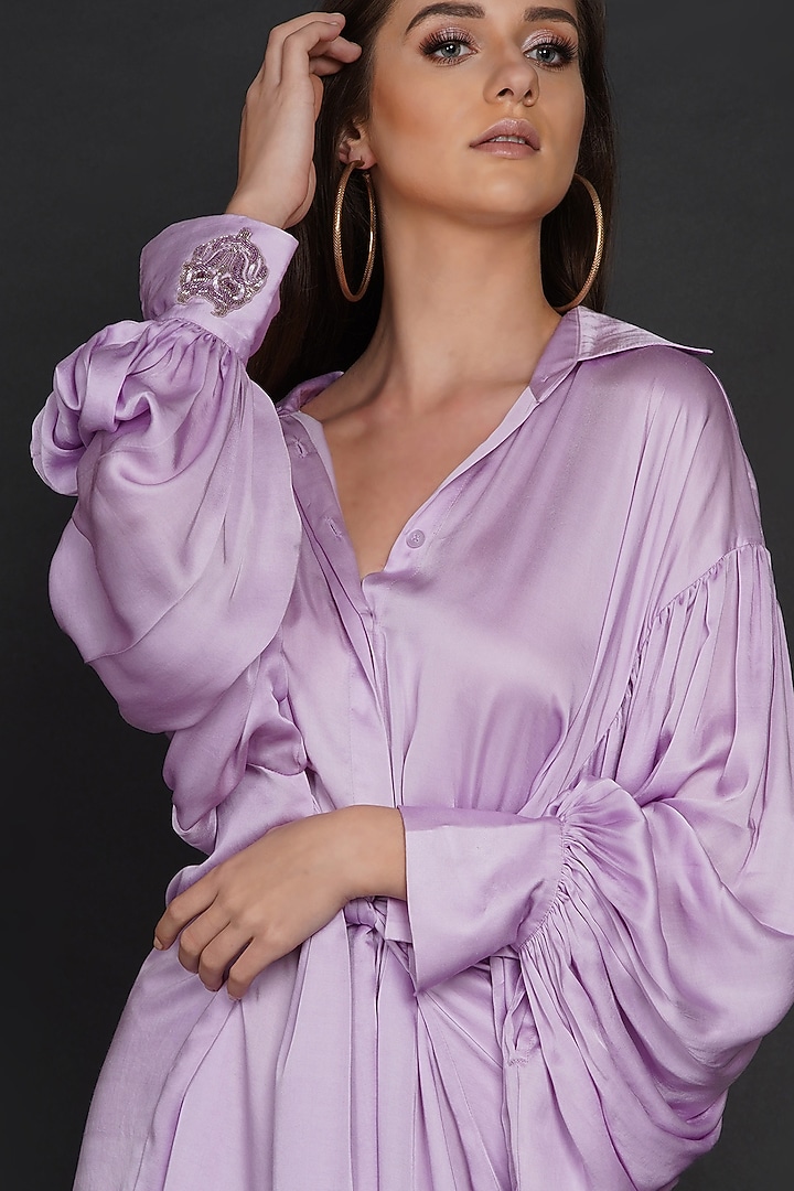 Lilac Modal Pleated Summer Dress by Angry Owl at Pernia's Pop Up Shop