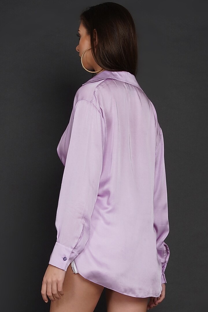 Lilac Modal Asymmetrical Shirt by Angry Owl at Pernia's Pop Up Shop