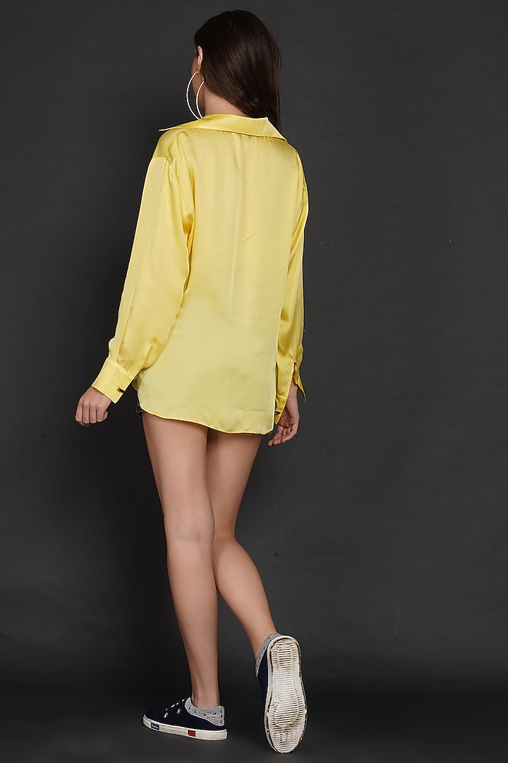 Yellow Modal Asymmetrical Shirt by Angry Owl at Pernia's Pop Up Shop