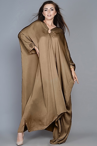Taupe Modal Kaftan Dress by Angry Owl