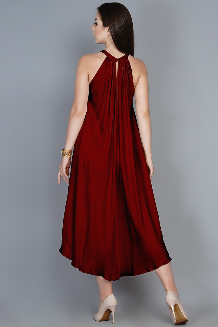 Maroon Modal Summer Dress by Angry Owl at Pernia's Pop Up Shop