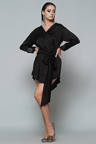 Black Modal Blazer Dress by Angry Owl