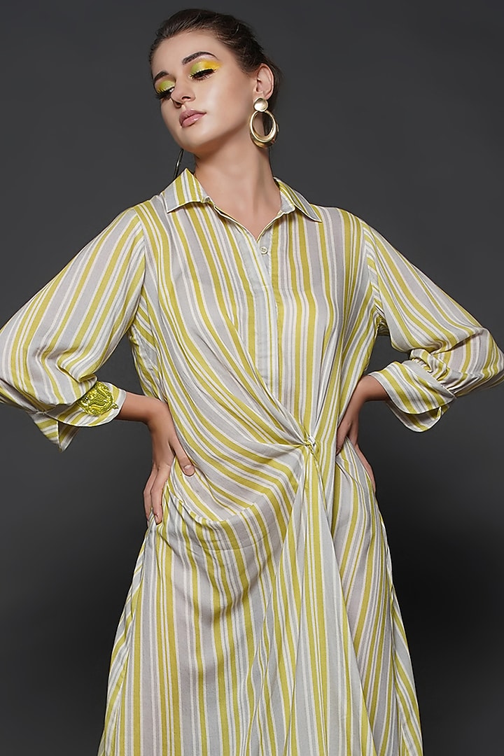 Grey Printed Midi Summer Dress by Angry Owl at Pernia's Pop Up Shop
