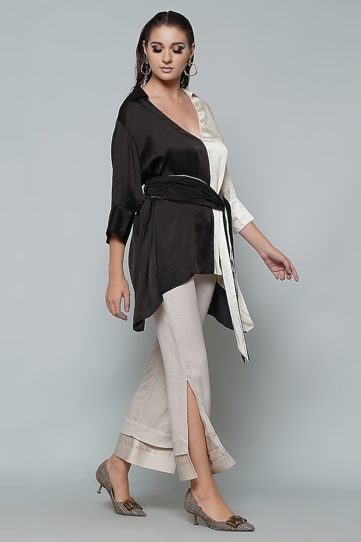 Black & White Half-n-Half Top by Angry Owl at Pernia's Pop Up Shop