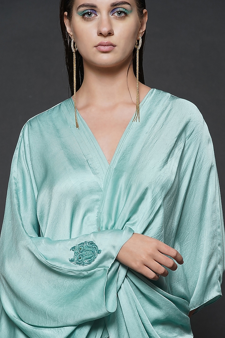 Sea Blue Modal Asymmetrical Top by Angry Owl at Pernia's Pop Up Shop