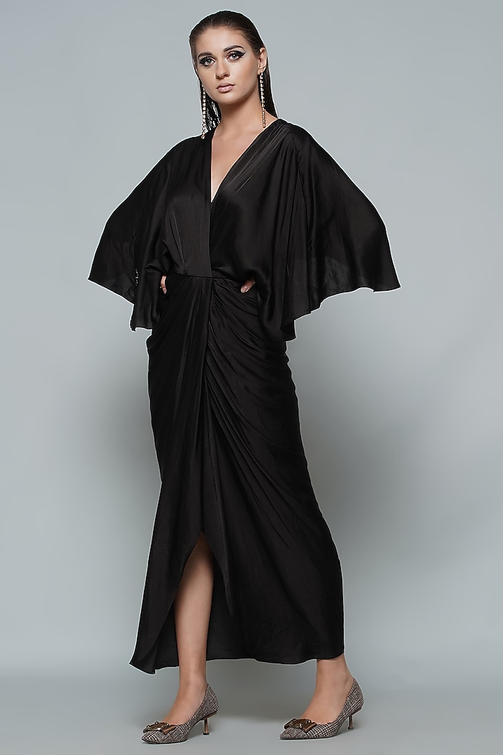 Black Modal Maxi Dress by Angry Owl