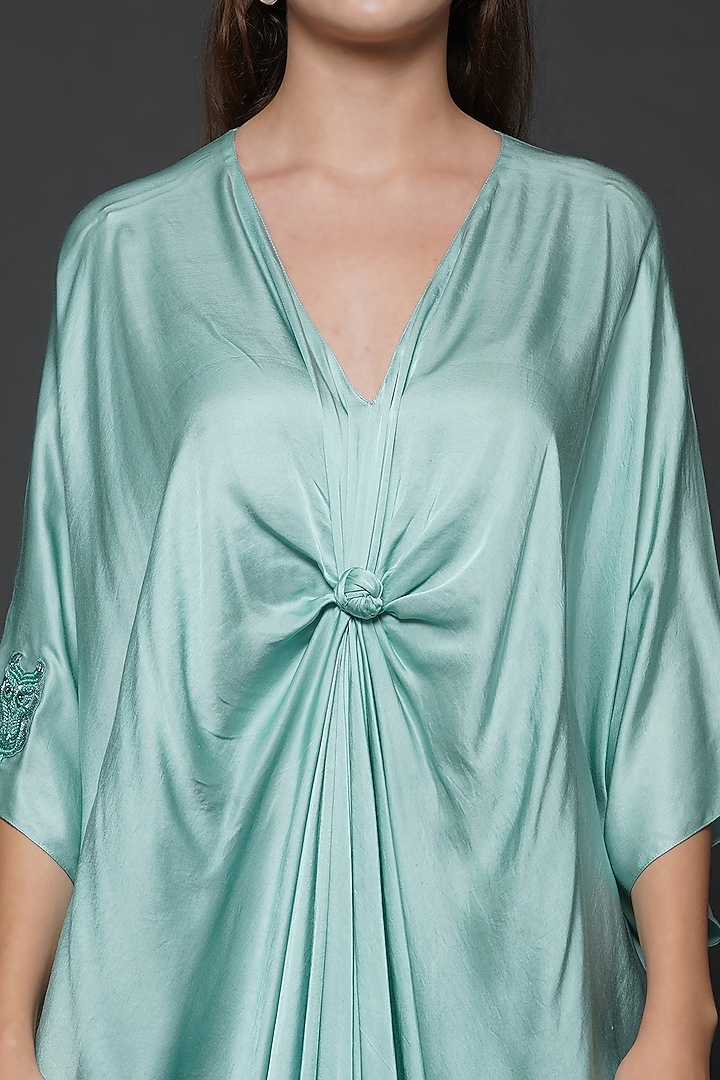 Sea Blue Modal Kaftan by Angry Owl at Pernia's Pop Up Shop