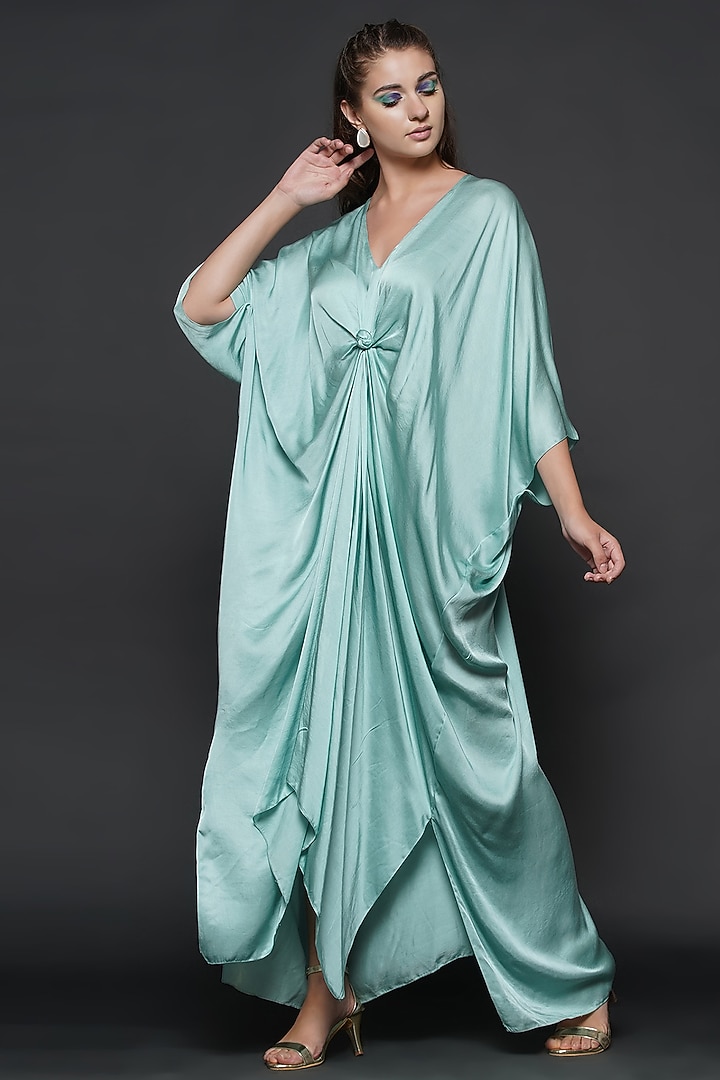Sea Blue Modal Kaftan by Angry Owl at Pernia's Pop Up Shop
