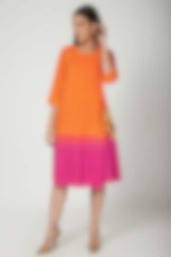 Orange Ombre Wrap Dress  by Ayinat By Taniya O'Connor