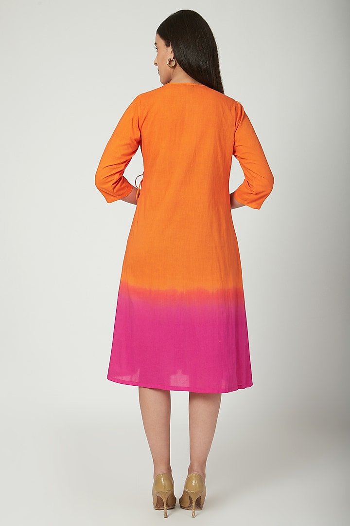 Orange Ombre Wrap Summer Dress  by Ayinat By Taniya O'Connor at Pernia's Pop Up Shop