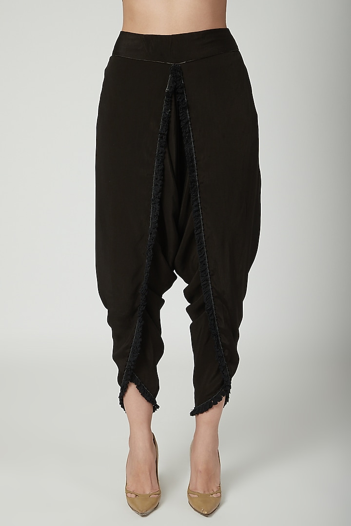 Black Embroidered & Printed Kaftan With Pants by Ayinat By Taniya O'Connor at Pernia's Pop Up Shop