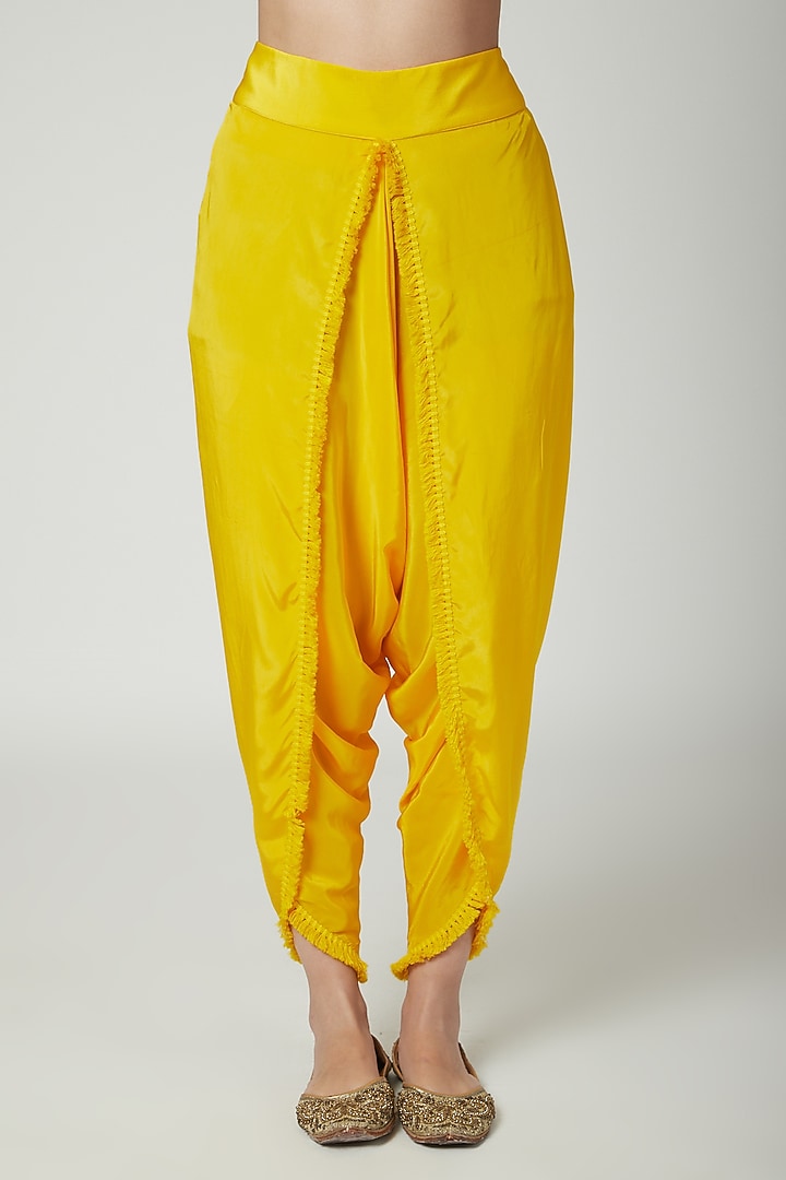 Yellow Embroidered & Printed Tunic With Pants by Ayinat By Taniya O'Connor at Pernia's Pop Up Shop