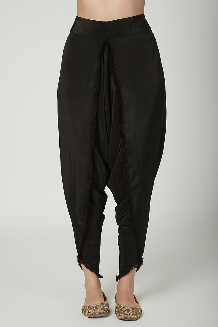 Black Embroidered Tunic With Dhoti by Ayinat By Taniya O'Connor at Pernia's Pop Up Shop