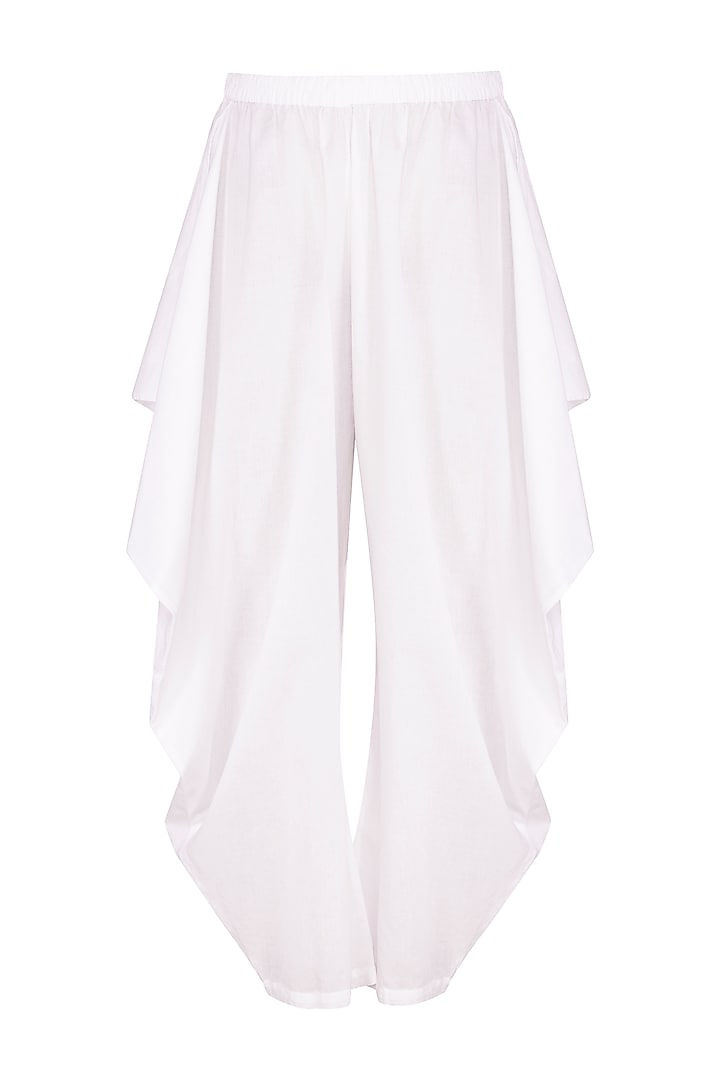 Jade Green High-Low Embroidered Tunic With Dhoti Pants by Ayinat By Taniya O'Connor at Pernia's Pop Up Shop