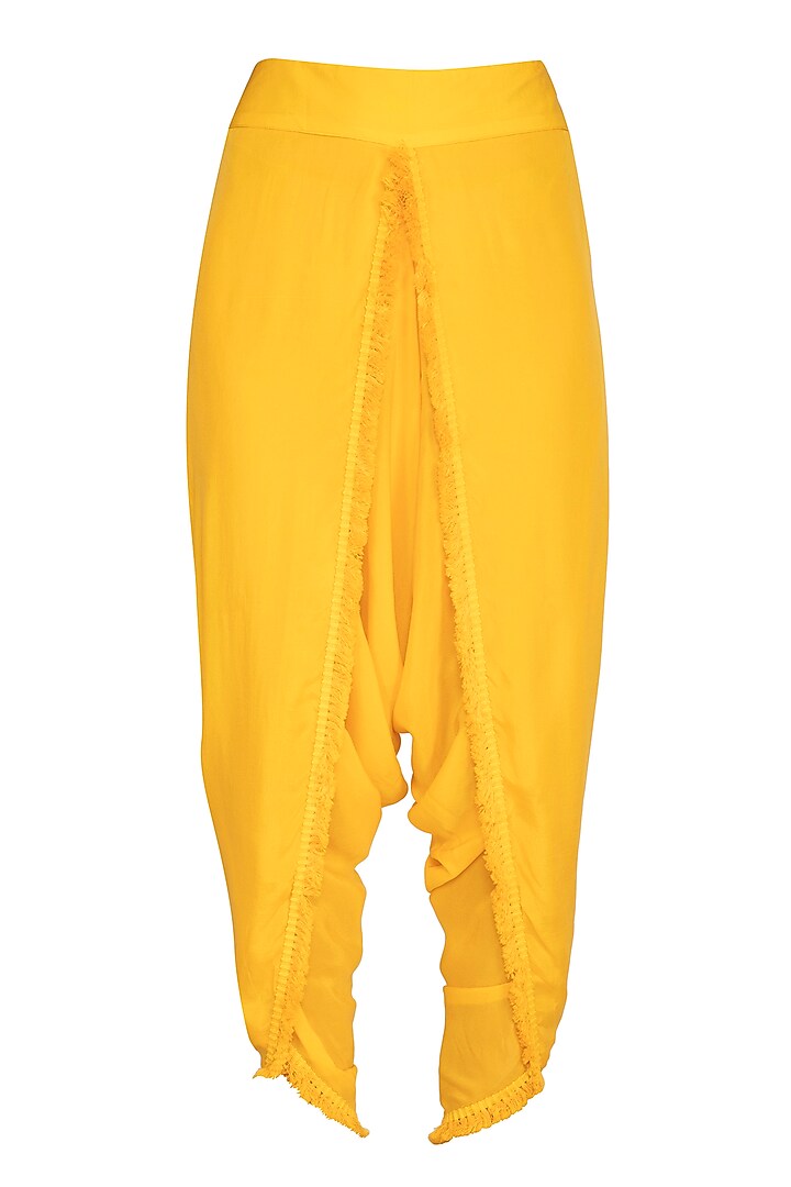 Yellow Embroidered Tunic With Dhoti Pants by Ayinat By Taniya O'Connor at Pernia's Pop Up Shop