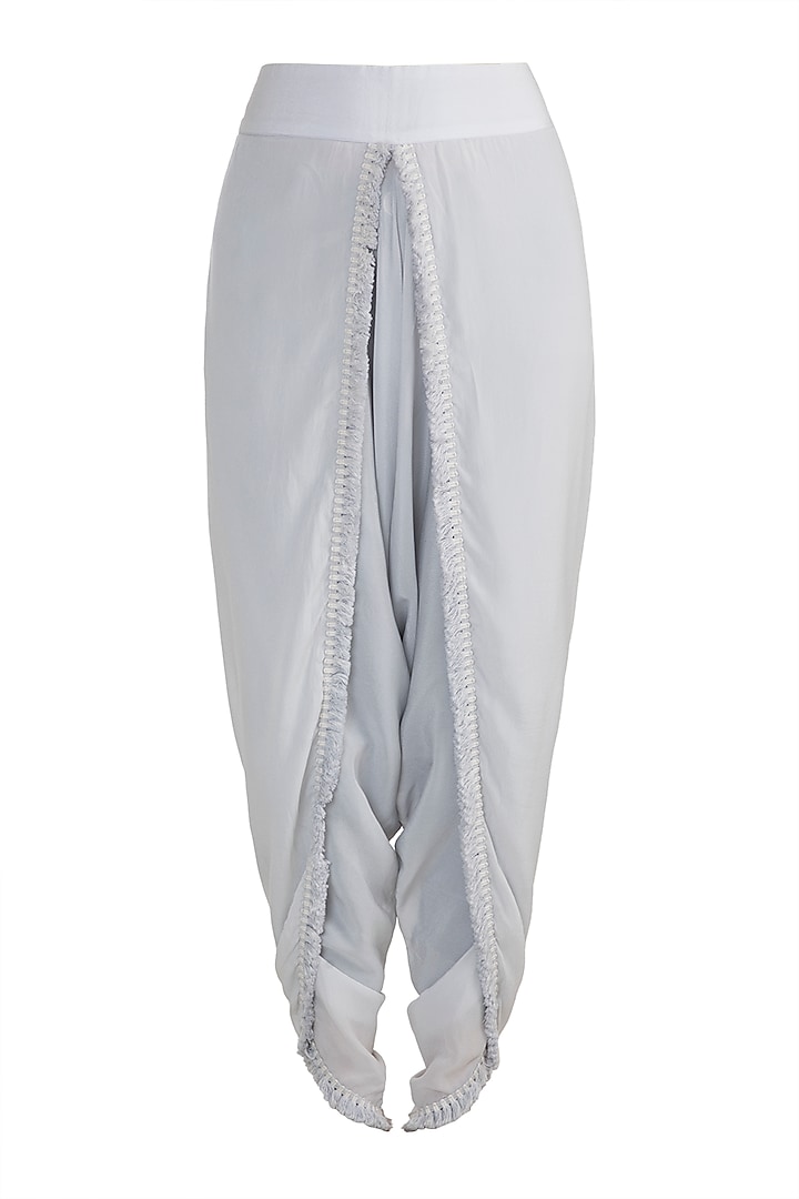 White Printed Embellished Tunic With Dhoti Pants by Ayinat By Taniya O'Connor at Pernia's Pop Up Shop