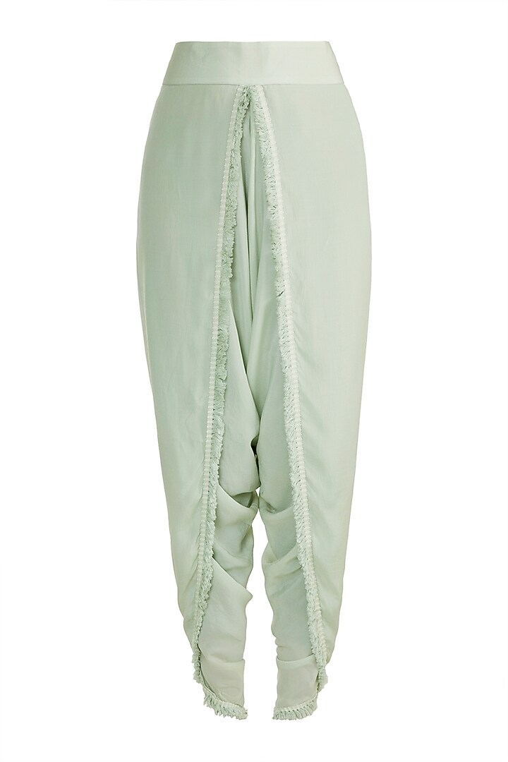 Mint Green Embellished Printed Kaftan With Dhoti Pants by Ayinat By Taniya O'Connor at Pernia's Pop Up Shop