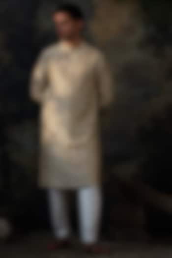 Sage Green Chanderi Zardosi Embroidered Kurta Set by AYUSH JAIN at Pernia's Pop Up Shop