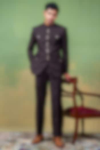 Brown Suiting Bandhgala by AYUSH JAIN
