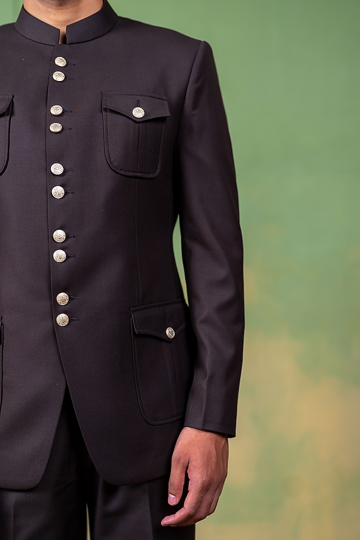 Brown Suiting Bandhgala by AYUSH JAIN at Pernia's Pop Up Shop
