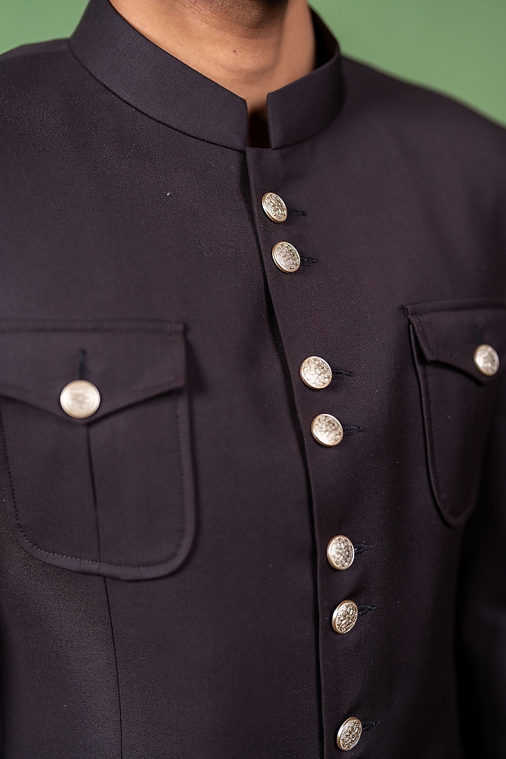 Brown Suiting Bandhgala by AYUSH JAIN at Pernia's Pop Up Shop