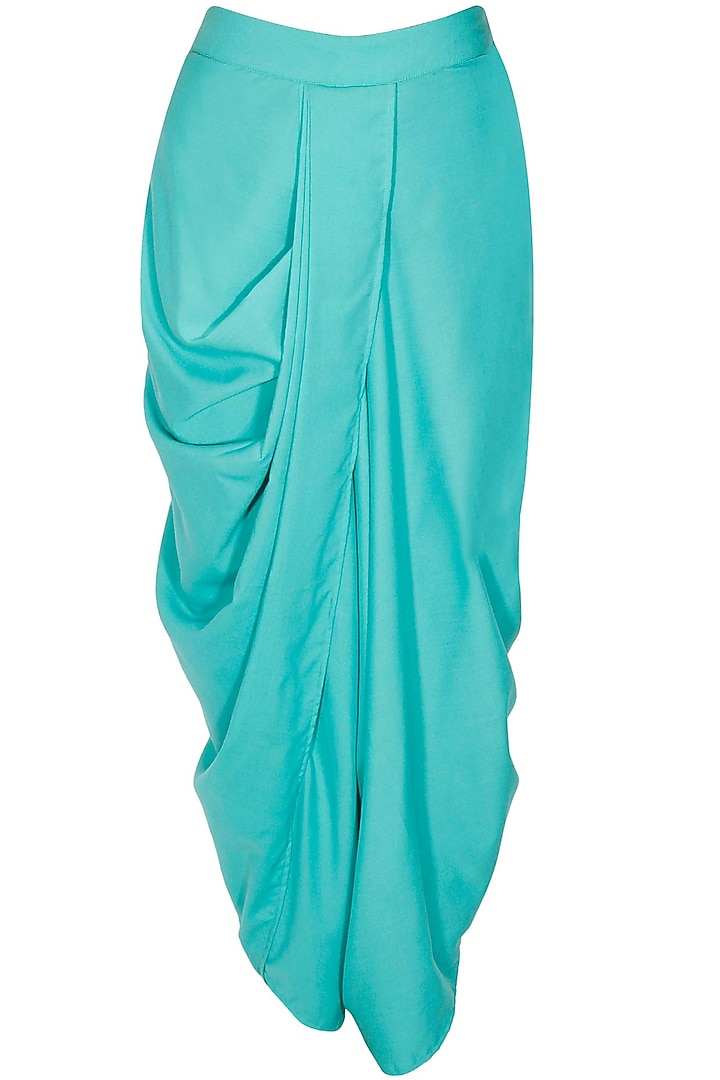Yellow dragonfly kurta with sky blue dhoti pants and dupatta available only at Pernia's Pop-Up Shop.