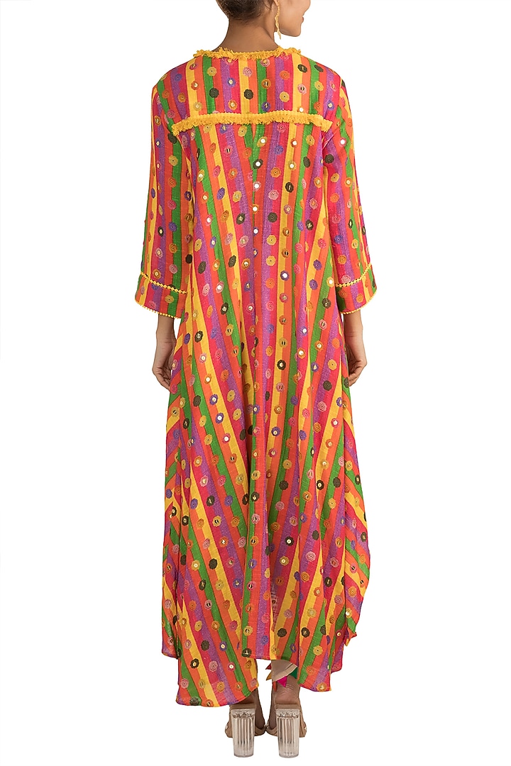 Multi Colored Printed Embellished Tunic With Dhoti Pants by Ayinat By Taniya O'Connor at Pernia's Pop Up Shop