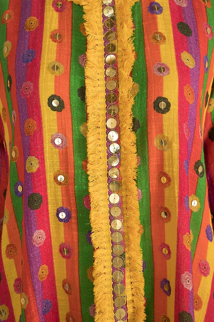 Multi Colored Printed Embellished Tunic With Dhoti Pants by Ayinat By Taniya O'Connor at Pernia's Pop Up Shop