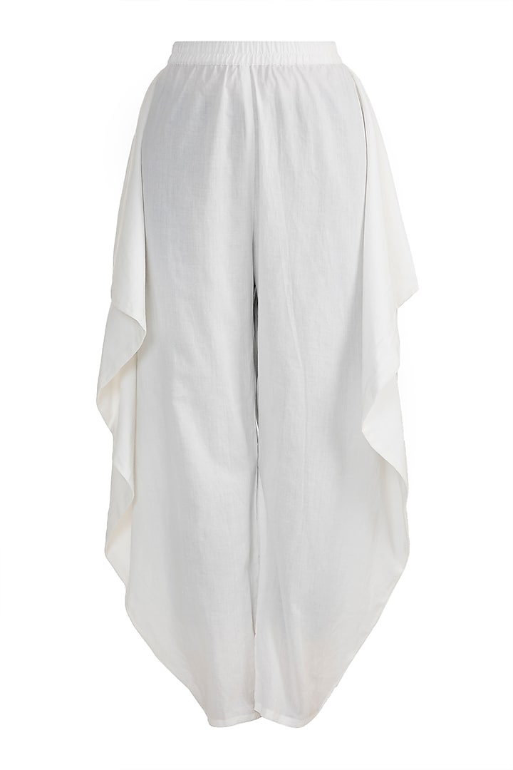 White Embellished Printed Top With Cowl Pants by Ayinat By Taniya O'Connor at Pernia's Pop Up Shop