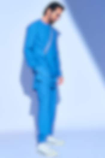 Blue Terry Rayon Jacket Set by TISASTUDIO
