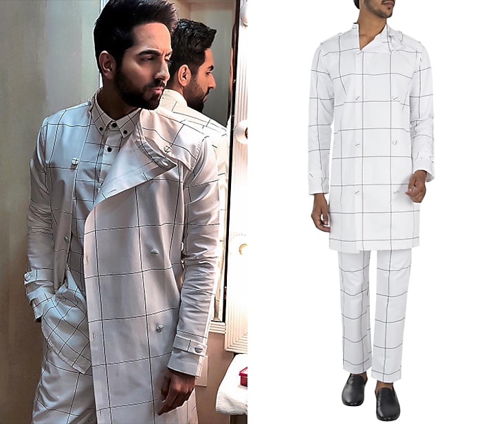 White printed trench jacket by Son Of A Noble SNOB at Pernia's Pop Up Shop