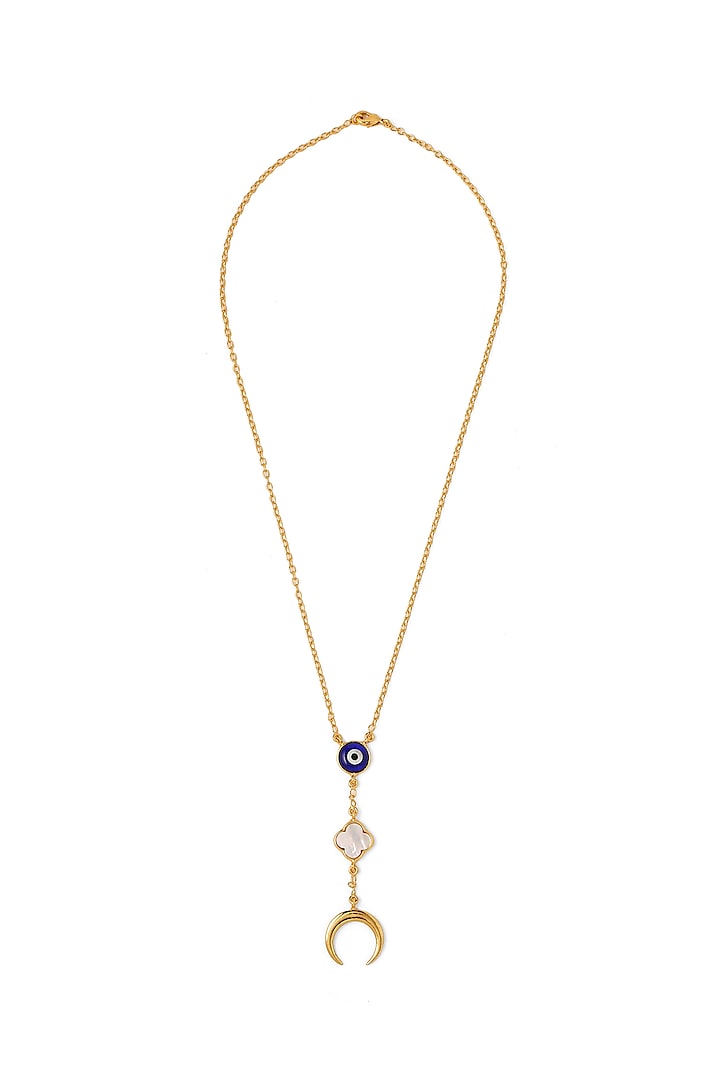 Gold Plated Evil Eye Beaded Necklace by Azga