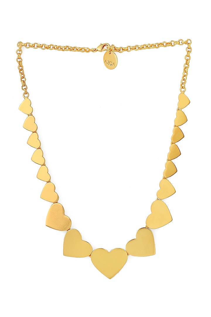 Gold Plated Heart Choker Necklace by Azga